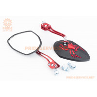 Дзеркала к-кт "пластик" SPORT, червоні М8/10 (SH-2227)
