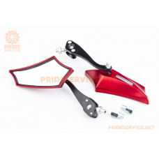 Дзеркала к-кт "ПРИЗМА" SPORT, червоні М8/10 (з регулюванням нахилу) тип 2