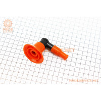 Свічковий ковпачок "люлька" 90° великий, з резинкою, помаранчевий