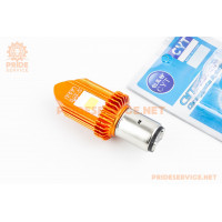 Лампа фари діодна BA20D-LED-2, жовтий корпус