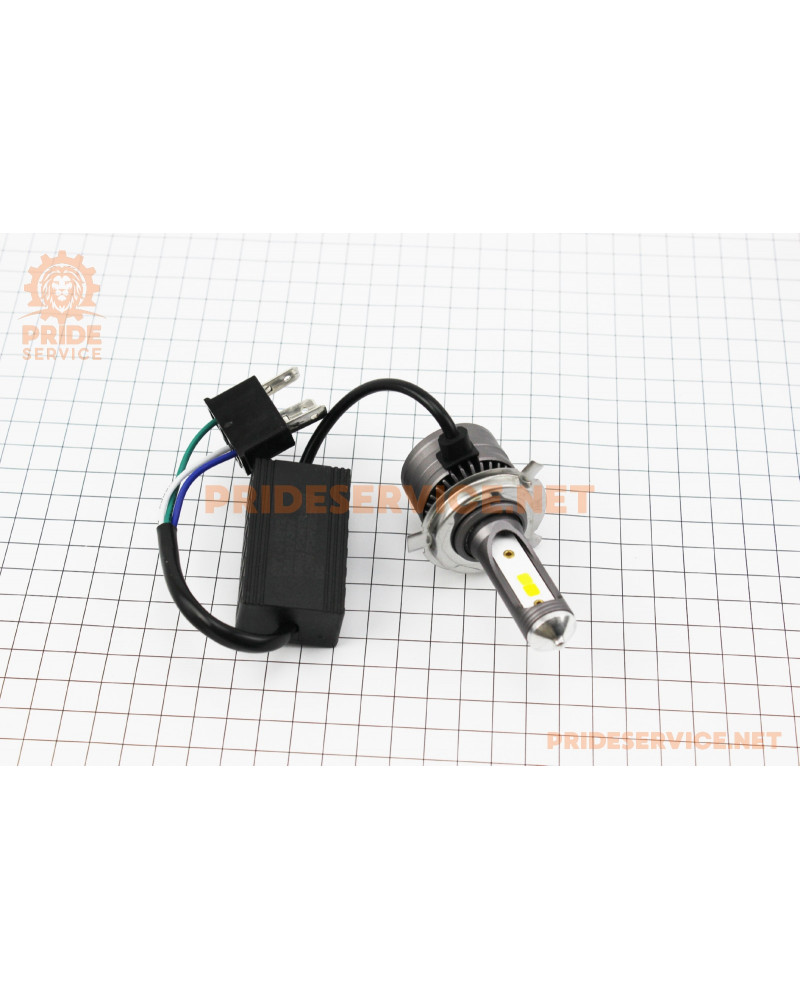 Лампа фари діодна H4 - LED-2 з інтеркулером (світло біле), SUPER LIGHT