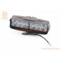 Фара додаткова світлодіодна вологозахисна-16 LED з кріпленням, прямокутна 160x50мм