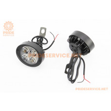 Фара додаткова світлодіодна вологозахисна-4 LED з кріпленням під дзеркало, 65x55мм, к-кт 2шт