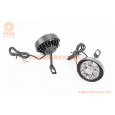 Фара додаткова світлодіодна вологозахисна-6 LED з кріпленням під дзеркало, 65x55мм, к-кт 2шт тип 1