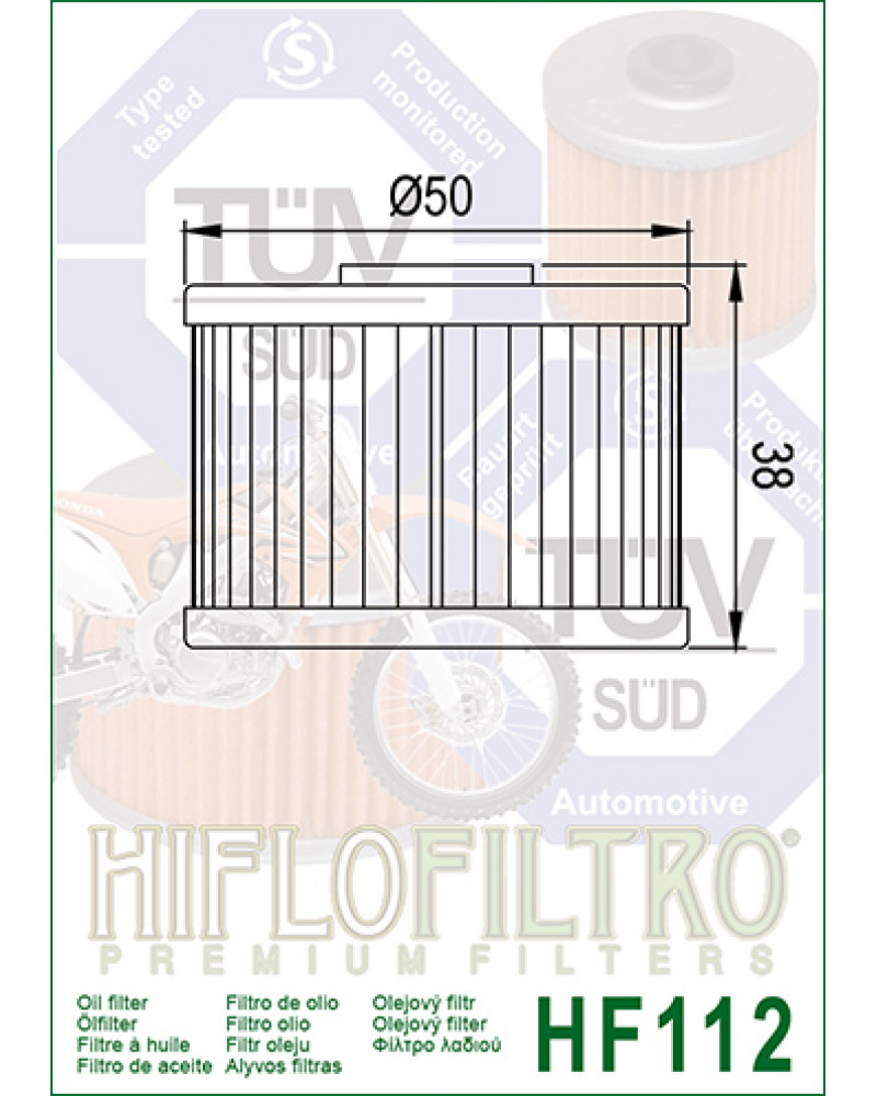 Масляний фільтр HIFLO HF112 HONDA NX - Dominator -XR / Baja / AX-1 250