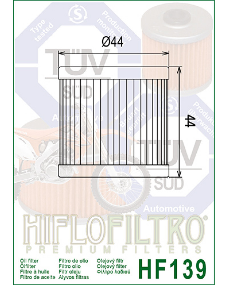 Масляний фільтр HIFLO HF139 SUZUKI DR-Z DR-Z 400 E LT-Z - Quadsport / Quadracer