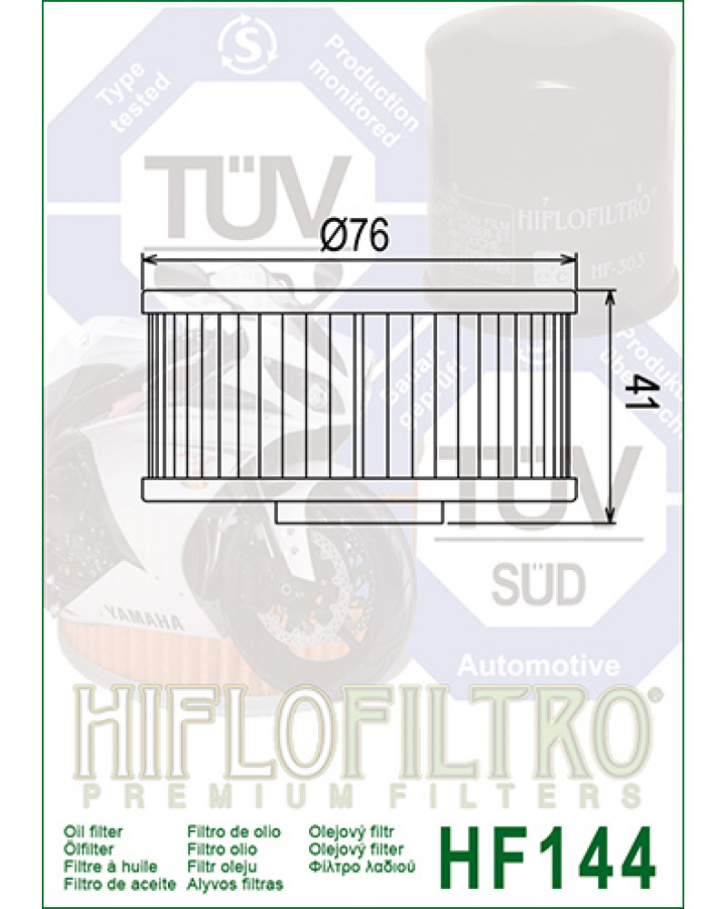 Масляний фільтр HIFLO HF144 YAMAHA FZ / FZR / FZS - Fazer XJ - Diversion