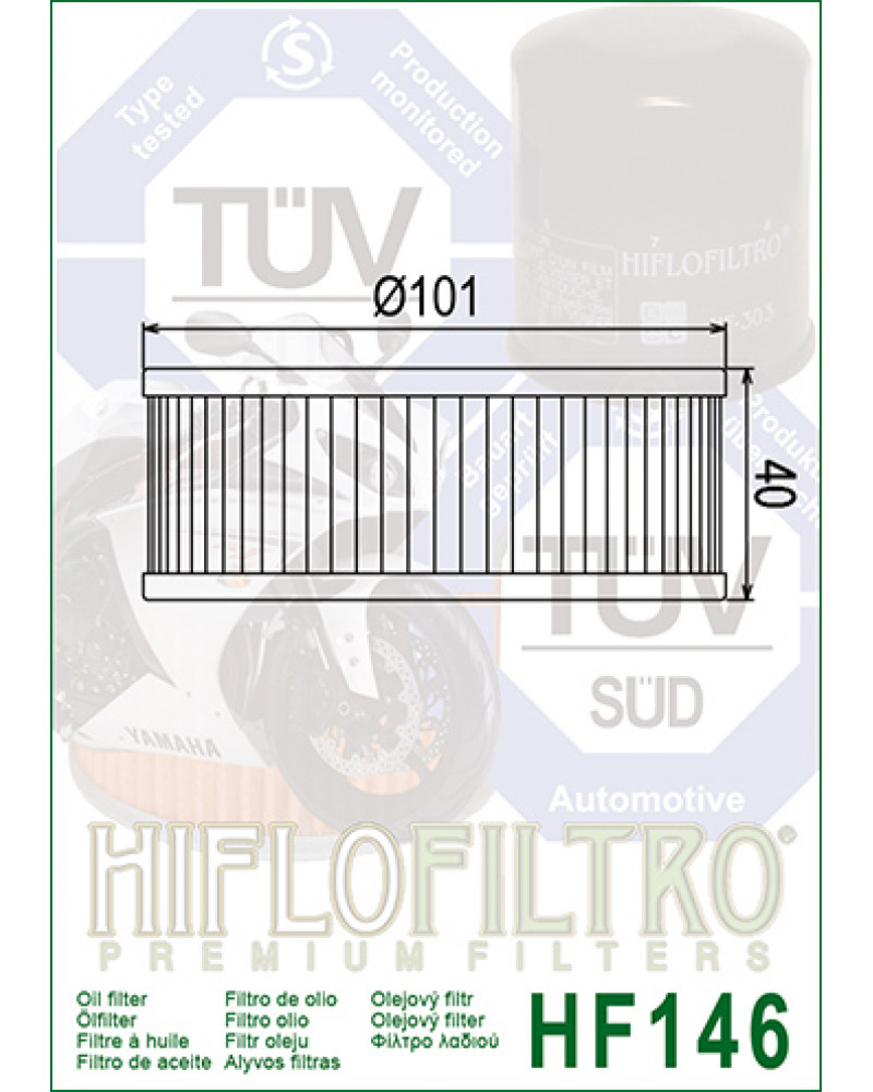 Масляний фільтр HIFLO HF146 YAMAHA VMAX VMX 1200 V-Max