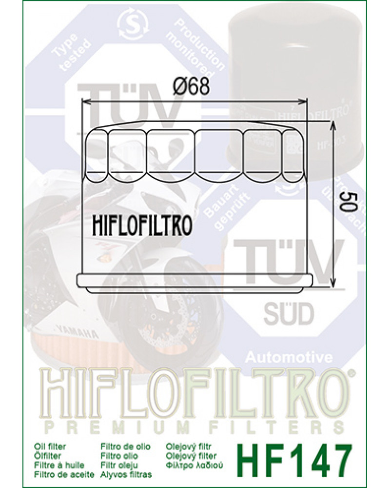Масляний фільтр HIFLO HF147 KYMCO MyRoad 700 i