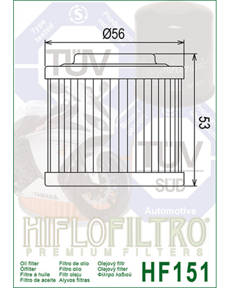 Масляний фільтр HIFLO HF151 APRILIA Pegaso 650