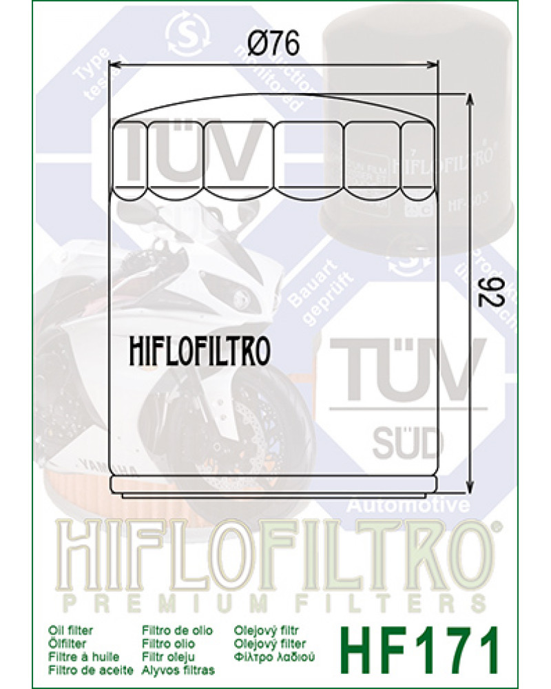 Масляний фільтр HIFLO HF171C (HROM) HARLEY-DAVIDSON / BUELL Lightning S1 1200 Lightning