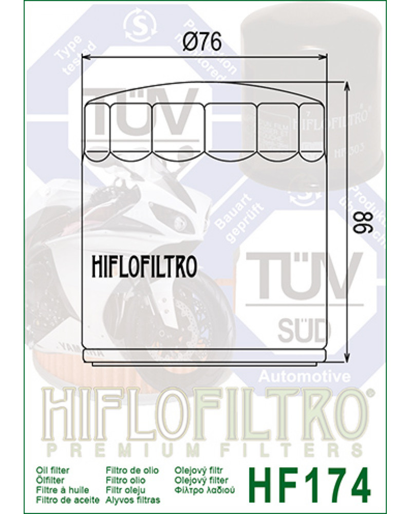 Масляний фільтр HIFLO HF174C HARLEY-DAVIDSON VRSC - V-Rod