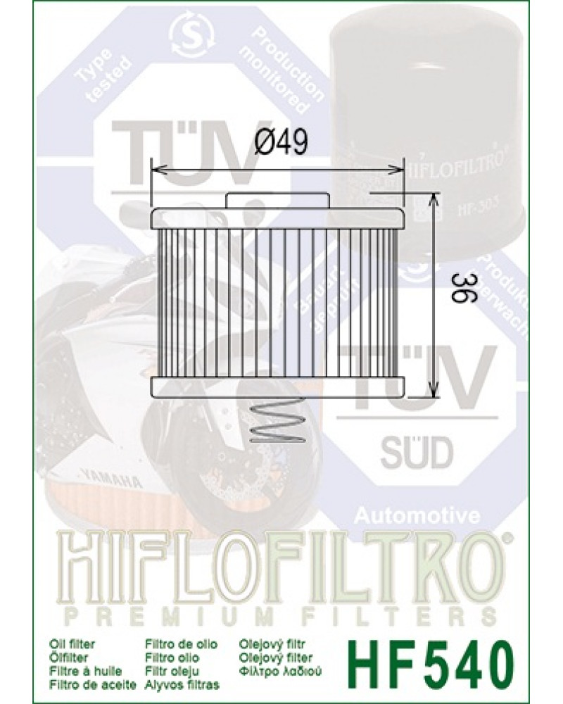 Масляний фільтр HIFLO HF540 BAJAJ BOXER / YAMAHA FZ / FZR / FZS