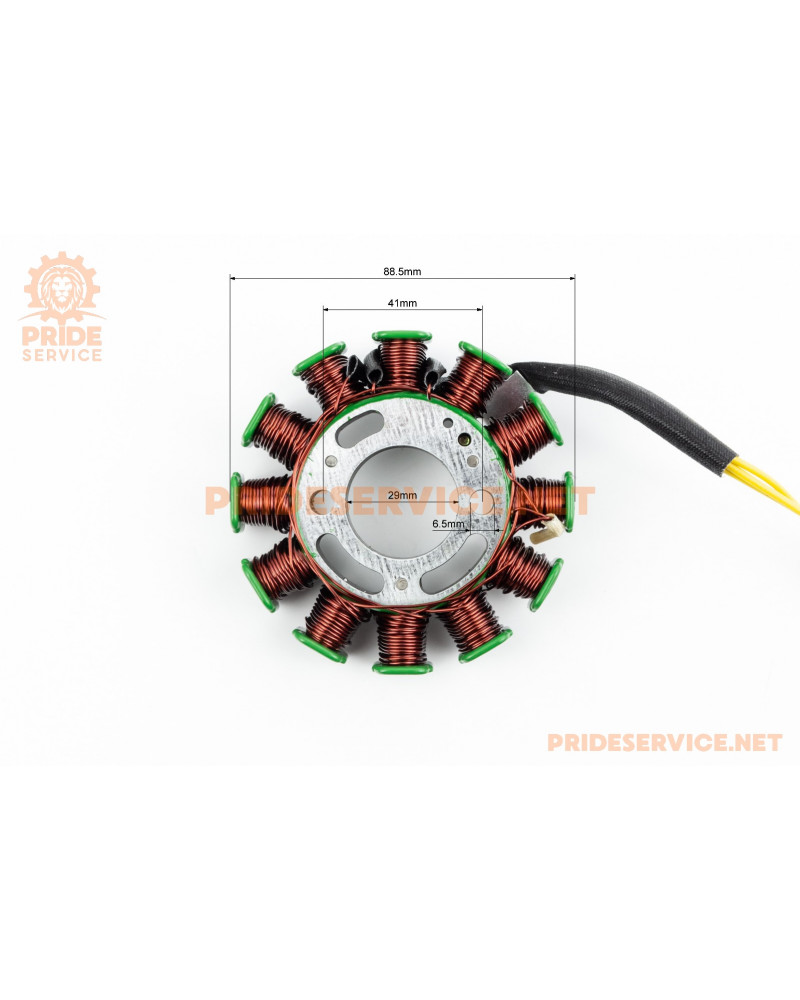 Статор магнето (генератора) (12 котушок роз'єм "тато 3+1") висота 25мм