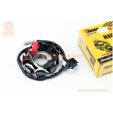 Статор магнето (генератора) (8 котушок роз'єм "мама 3+2") висота 28мм тип 2