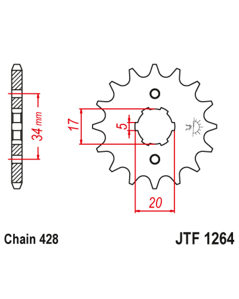 Зірка передня (крок 428) JTF1264.15