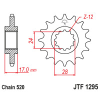 Зірка передня (крок 520)  JTF1295.15