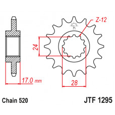 Зірка передня (крок 520)  JTF1295.15