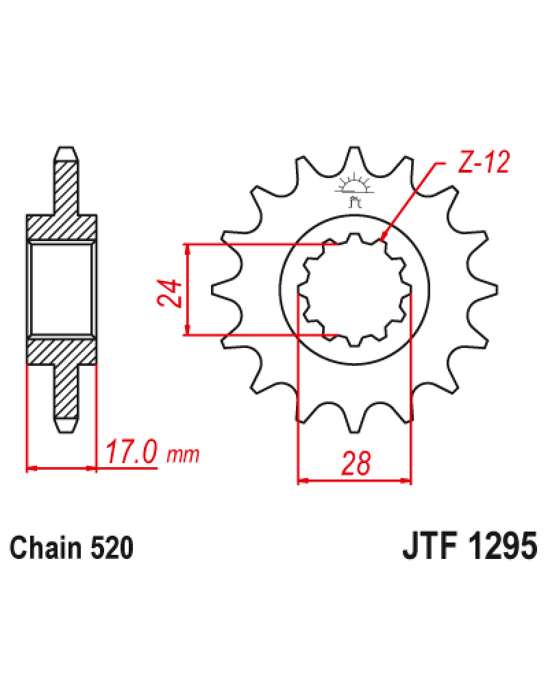 Зірка передня (крок 520) JTF1295.15