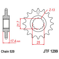 Звездочка передняя (шаг 520)  JTF1299.14