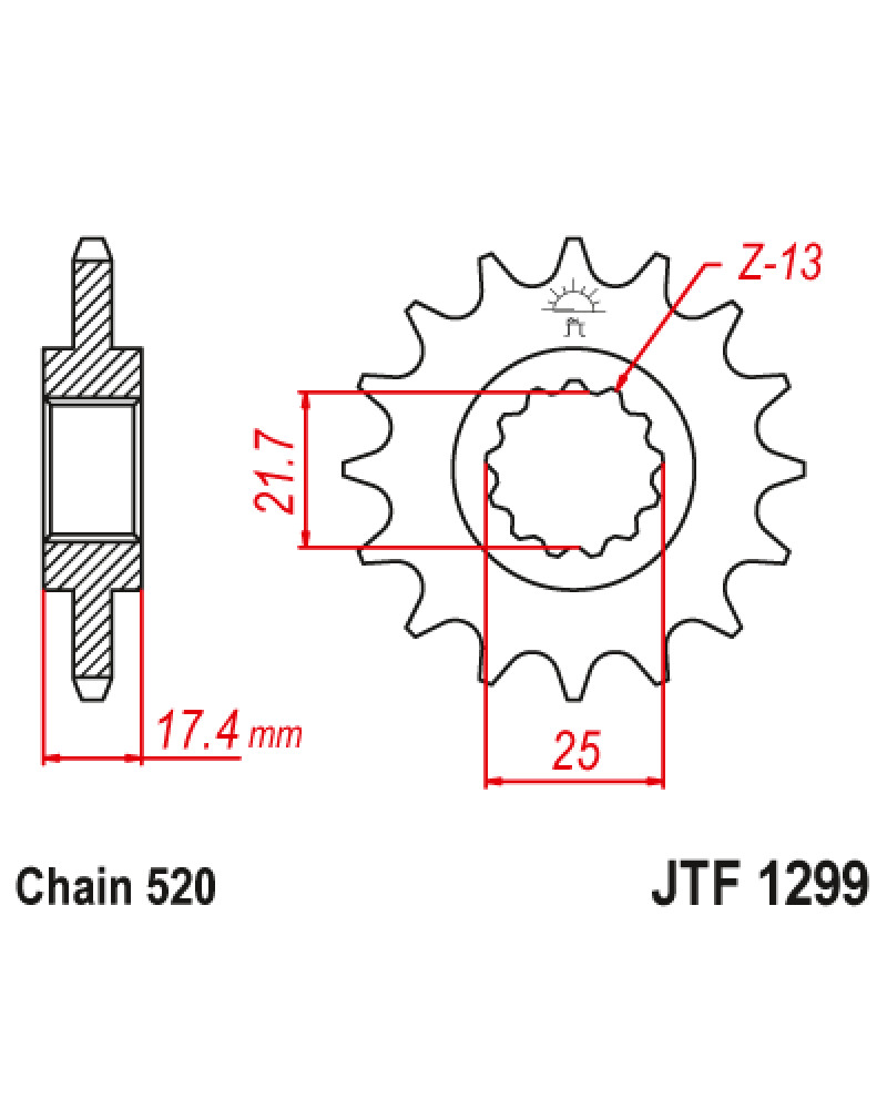 Звездочка передняя (шаг 520) JTF1299.14