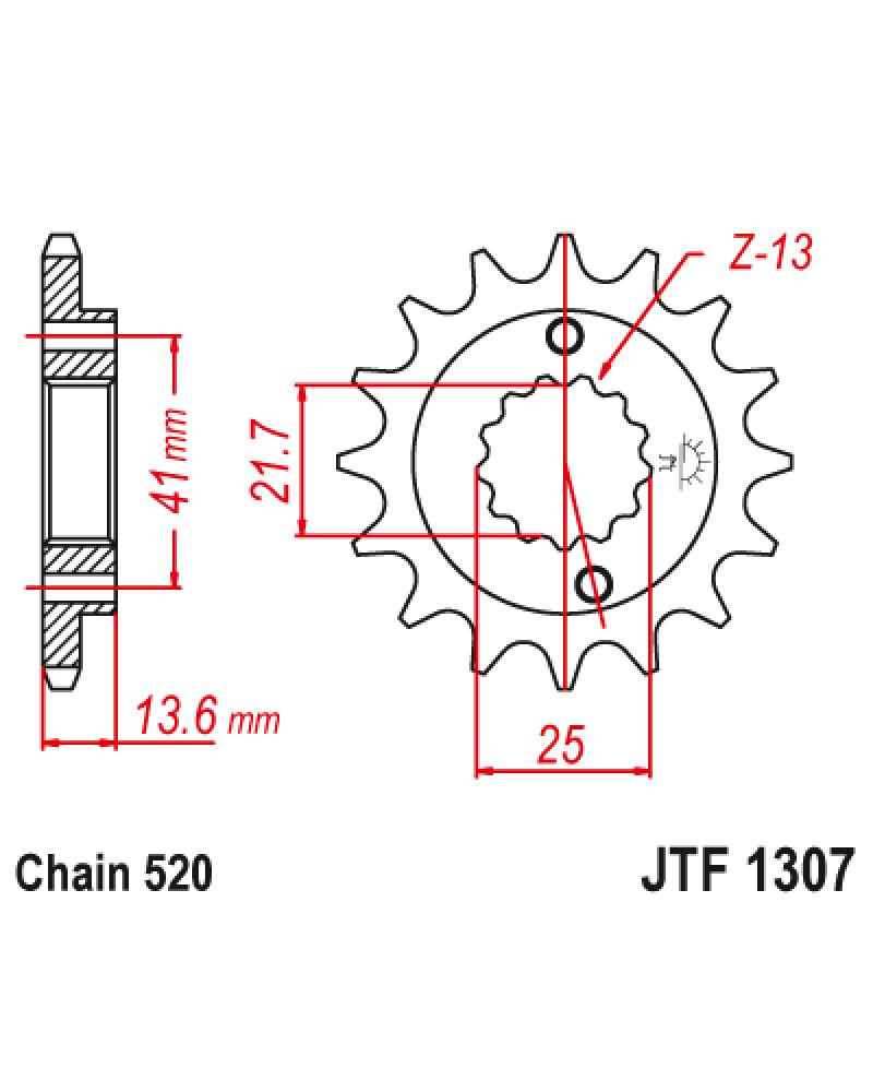 Зірка передня (крок 520) JTF1307.15