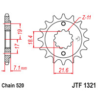 Зірка передня (крок 520)  JTF1321.14