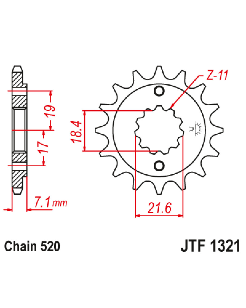 Зірка передня (крок 520) JTF1321.14