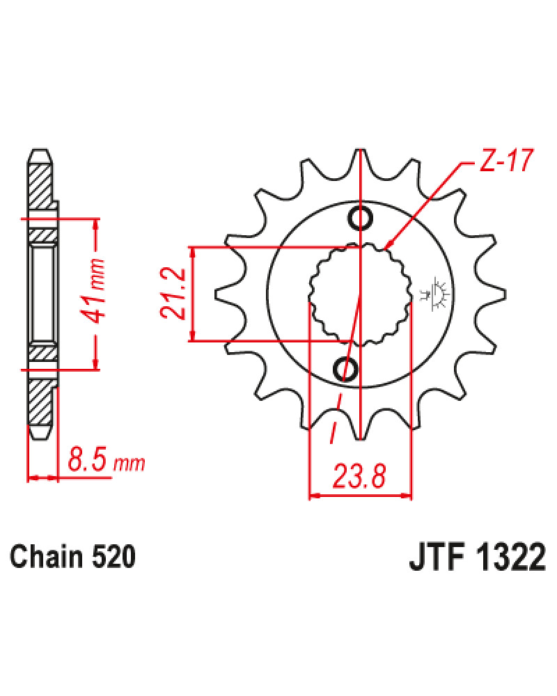 Зірка передня (крок 520) JTF1322.15