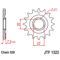 Зірка передня (крок 520)  JTF1323.13SC