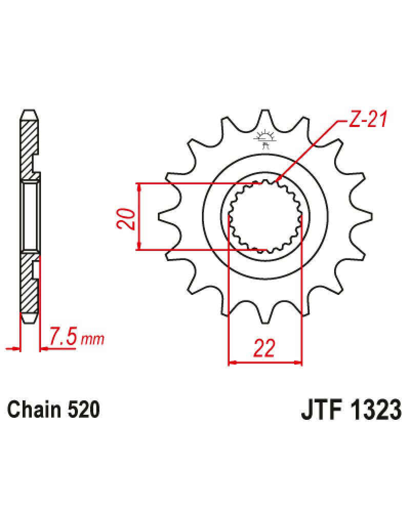 Зірка передня (крок 520) JTF1323.13SC