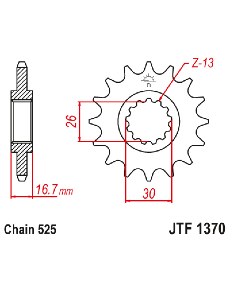 Зірка передня (крок 525) JTF1370.15