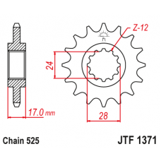 Зірка передня (крок 525)  JTF1371.14