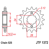 Зірка передня (крок 525)  JTF1372.17
