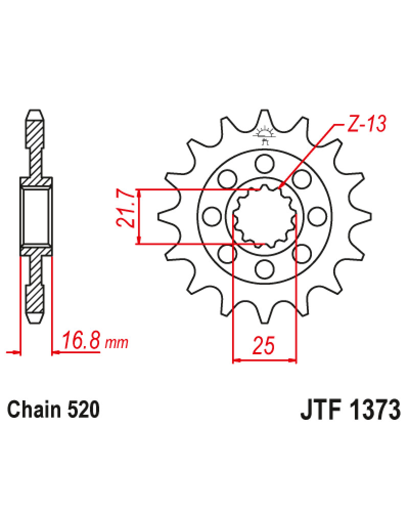 Зірка передня (крок 520) JTF1373.16RB