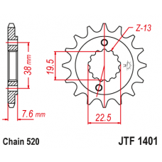 Зірка передня (крок 520)  JTF1401.14