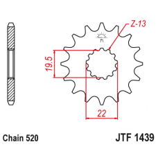 Зірка передня (крок 520)  JTF1439.13