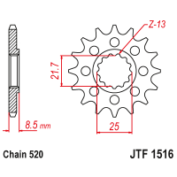 Зірка передня (крок 520) JTF1516.16