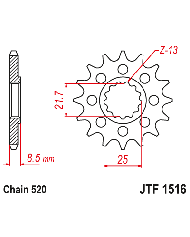 Зірка передня (крок 520) JTF1516.16