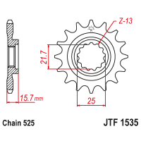 Звездочка передняя (шаг 525)  JTF1535.15