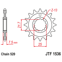 Зірка передня (крок 520)  JTF1536.15