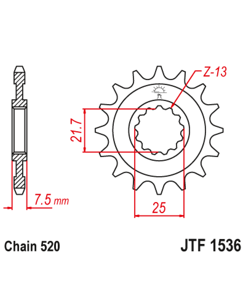 Зірка передня (крок 520) JTF1536.15