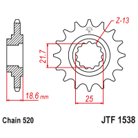 Зірка передня (крок 520) JTF1538.15RB