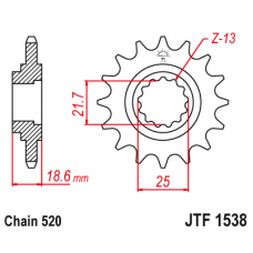 Зірка передня (крок 520) JTF1538.15RB