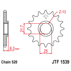 Зірка передня (крок 520)  JTF1539.14