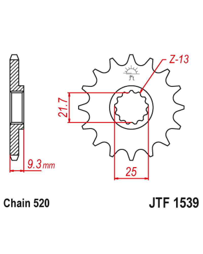 Зірка передня (крок 520) JTF1539.14