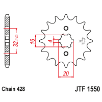 Зірка передня (крок 428)  JTF1550.14