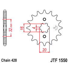 Зірка передня (крок 428)  JTF1550.14