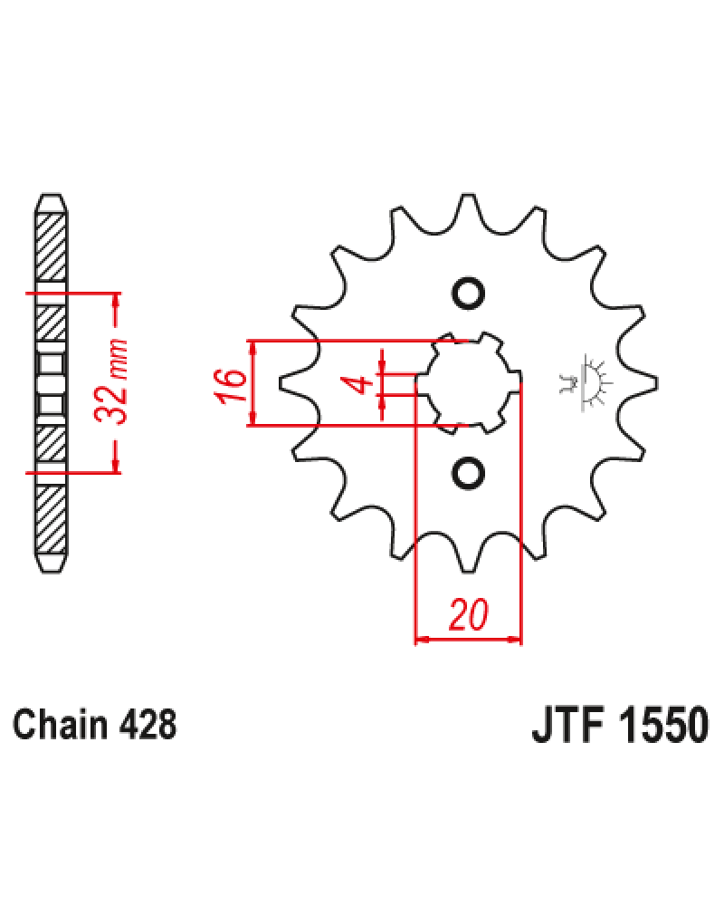 Зірка передня (крок 428) JTF1550.14