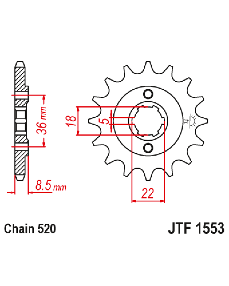 Зірка передня (крок 520) JTF1553.14